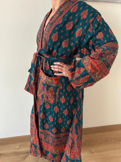 Unisex Yak Wool Robe Kimono Loungewear Resort Wear Dressing Gown