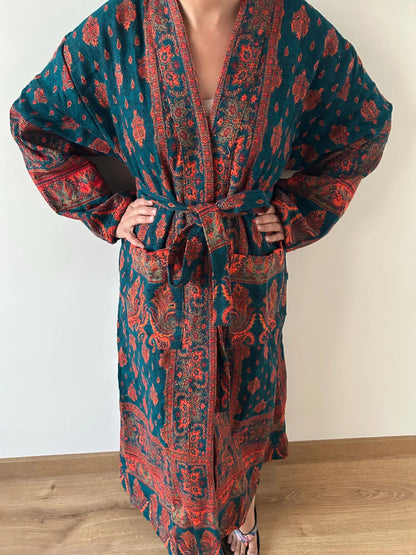 Unisex Yak Wool Robe Kimono Loungewear Resort Wear Dressing Gown