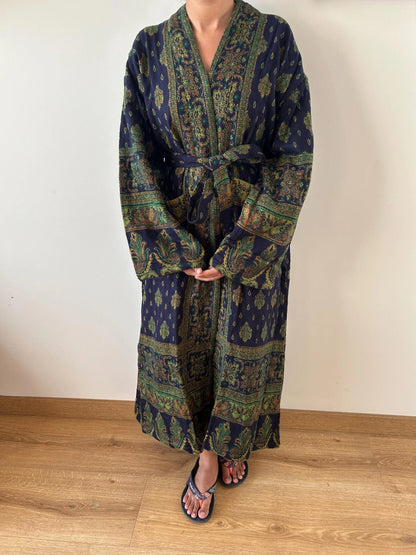 Unisex Yak Wool Robe Kimono Loungewear Resort Wear Dressing Gown
