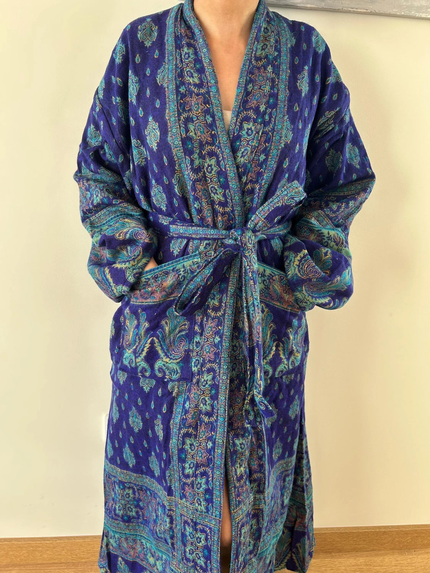 Unisex Yak Wool Robe Kimono Loungewear Resort Wear Dressing Gown